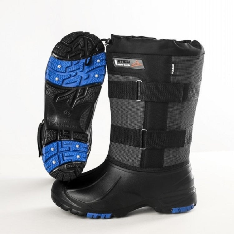 Winter Men Outdoor Snow Shoes Warm Non-slip Steel Nail High Snow Boots, Size:46(Double Webbing)