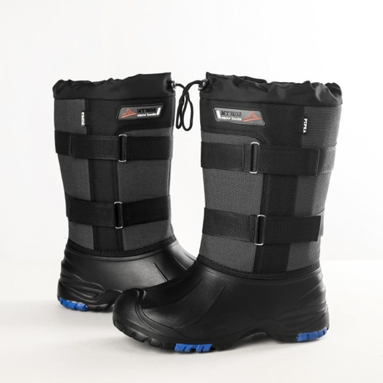 Winter Men Outdoor Snow Shoes Warm Non-slip Steel Nail High Snow Boots, Size:46(Double Webbing)