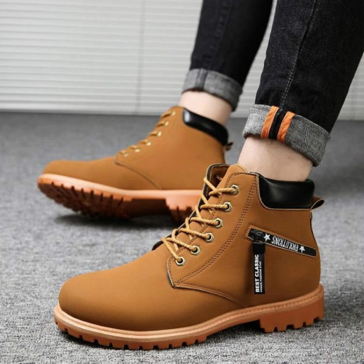 High-Top Versatile Short Boots British Wind Student Work Boots Shoes, Size:40