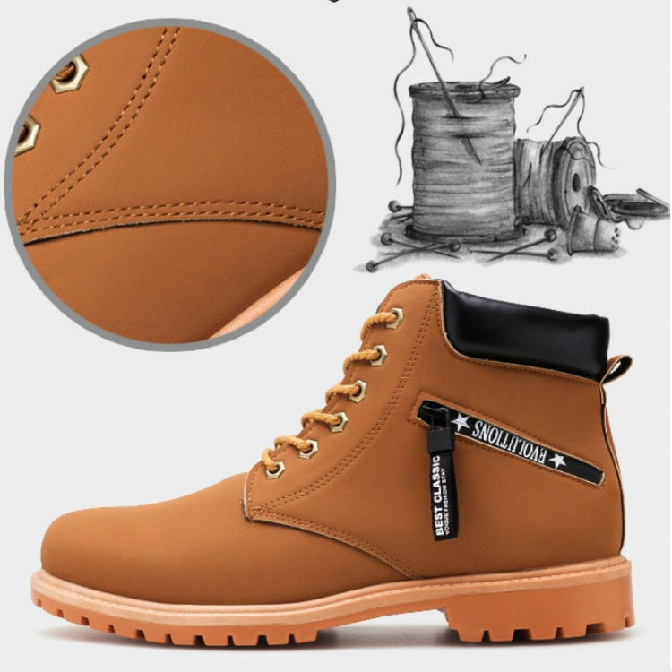 High-Top Versatile Short Boots British Wind Student Work Boots Shoes, Size:40