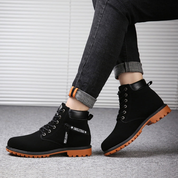 High-Top Versatile Short Boots British Wind Student Work Boots Shoes, Size:43