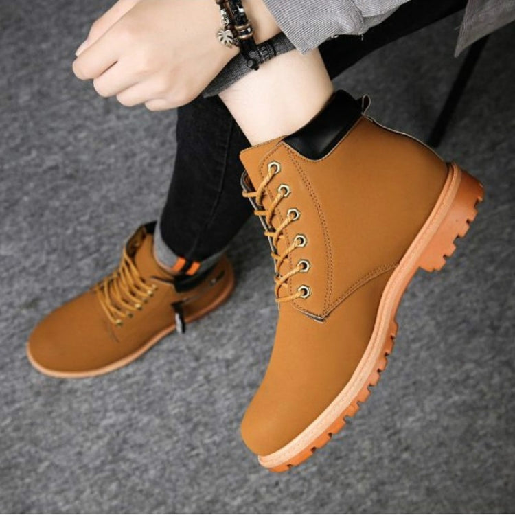 High-Top Versatile Short Boots British Wind Student Work Boots Shoes, Size:44