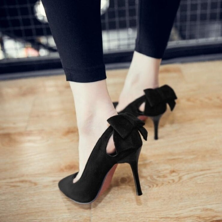 Women Shoes Bow Pointed Toe Stiletto Heels, Size:35