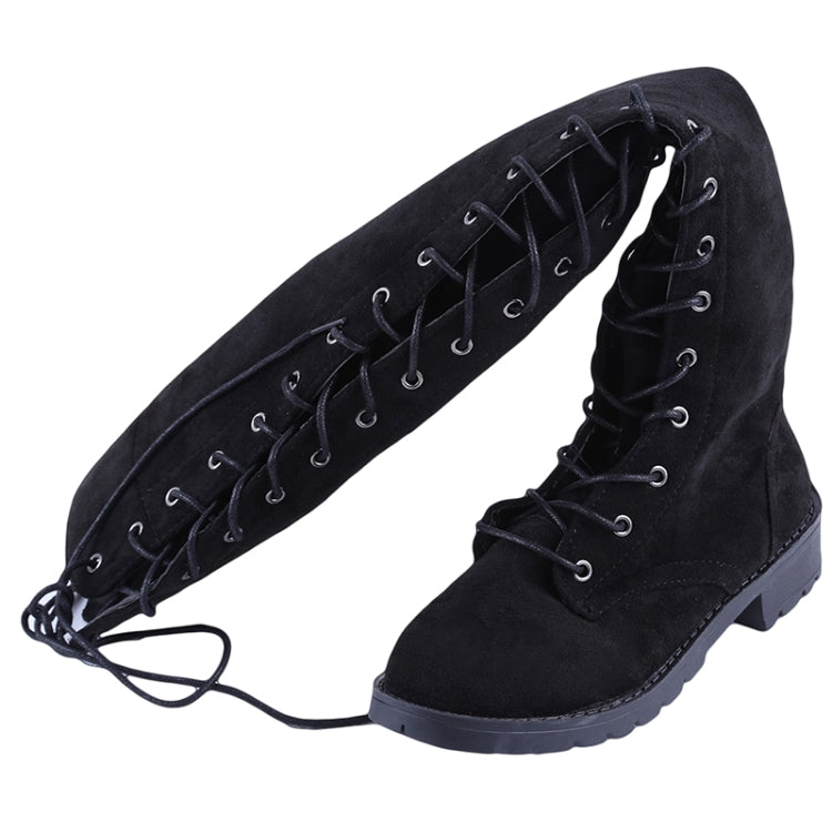 Thin Stretch Cloth With Knee - High Flat Boots, Size:37