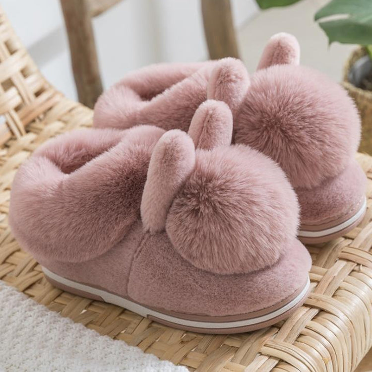 Cotton Slippers Cute Fluffy Rabbit Slippers, Shoe Size:Children31/32