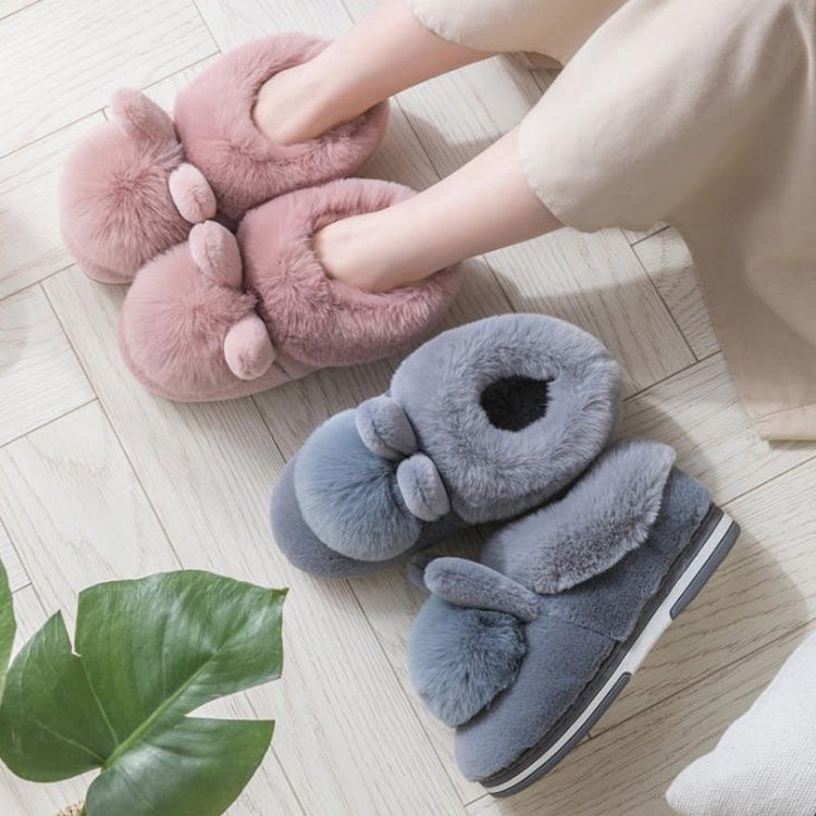 Cotton Slippers Cute Fluffy Rabbit Slippers, Shoe Size:Children31/32