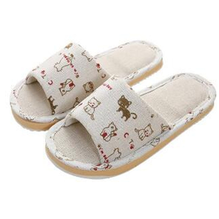 Casual Comfortable Floral Home Cotton Slippers, Shoe Size:37-38