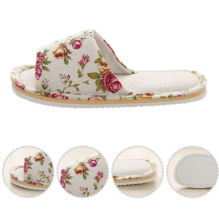 Casual Comfortable Floral Home Cotton Slippers, Shoe Size:37-38