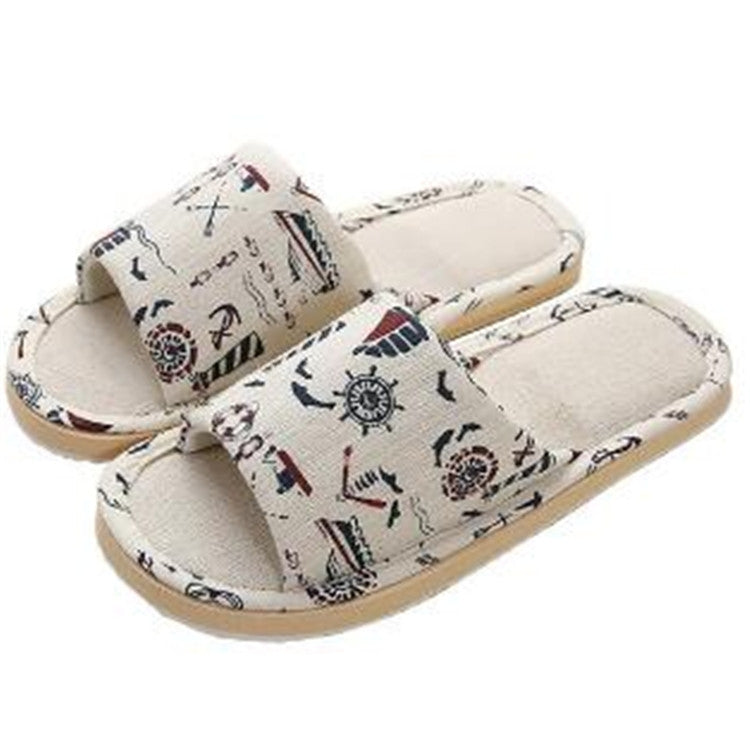 Casual Comfortable Floral Home Cotton Slippers, Shoe Size:37-38