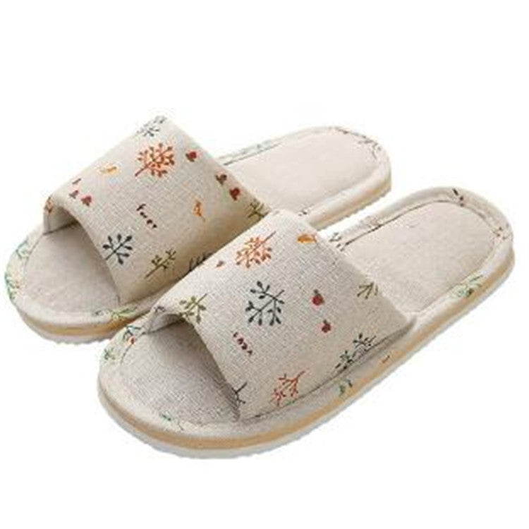 Casual Comfortable Floral Home Cotton Slippers, Shoe Size:39-40