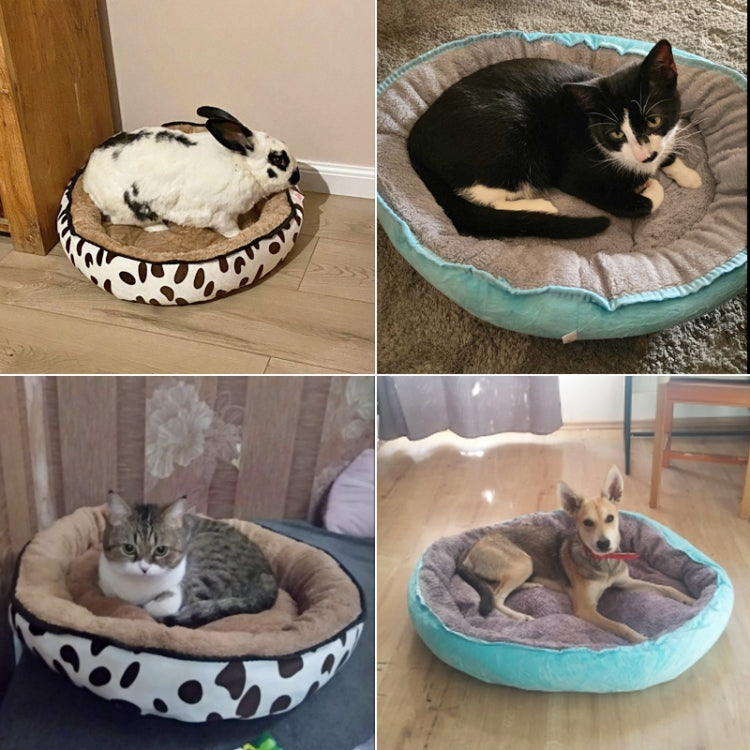 Thickened Autumn and Winter Oval Universal Warm Pet Cat Dog Bed, Size:L