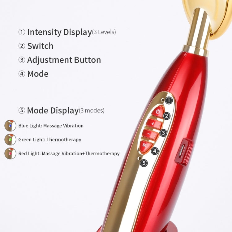 Eye Meter Essence Introduction Instrument Eye Massage Instrument Pouch to Remove Wrinkles Anti-aging(Red)