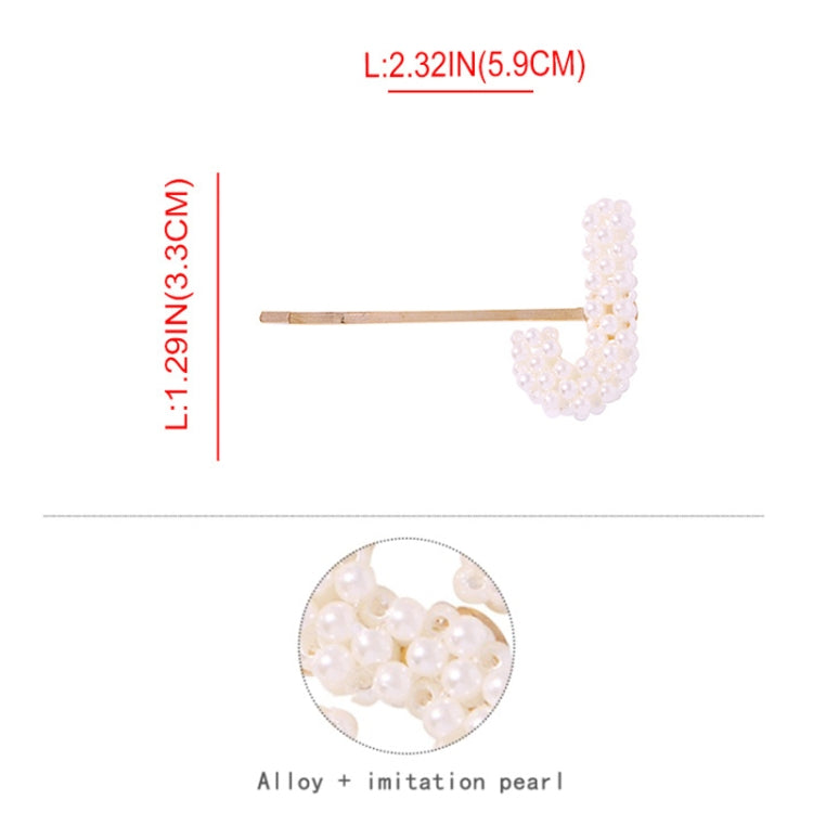 3 PCS Minimalist Style Pearl Letter Hairpin Girl Hairpin Side Clip Versatile Hair Accessory