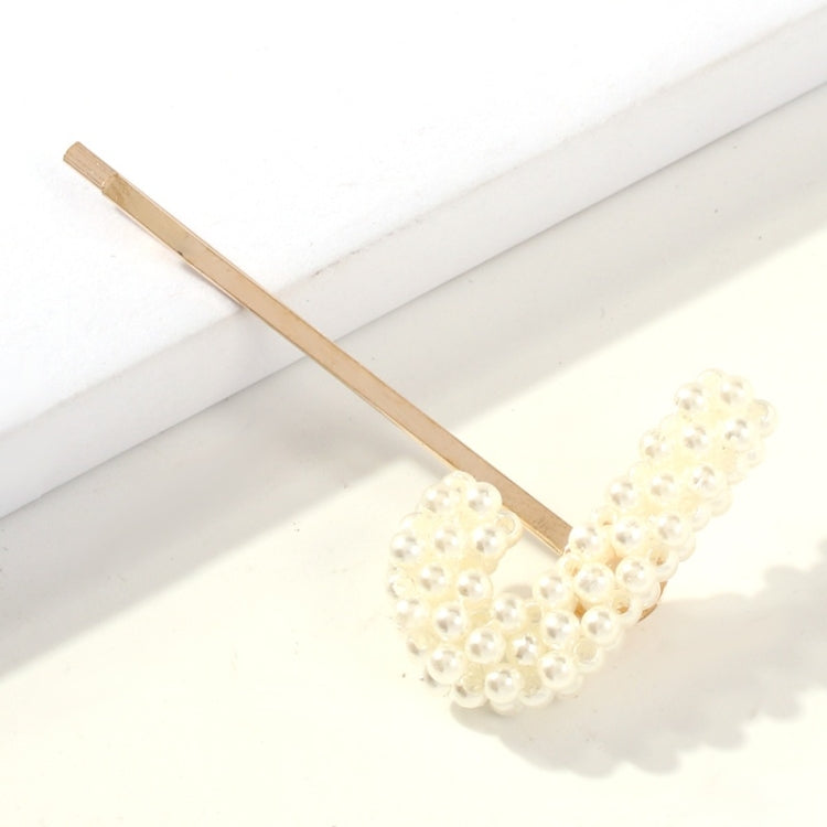3 PCS Minimalist Style Pearl Letter Hairpin Girl Hairpin Side Clip Versatile Hair Accessory