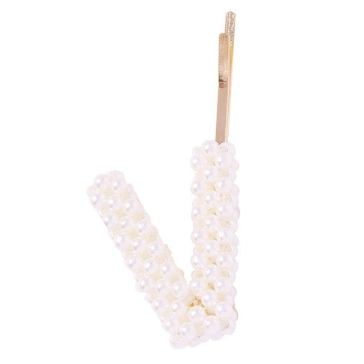 3 PCS Minimalist Style Pearl Letter Hairpin Girl Hairpin Side Clip Versatile Hair Accessory