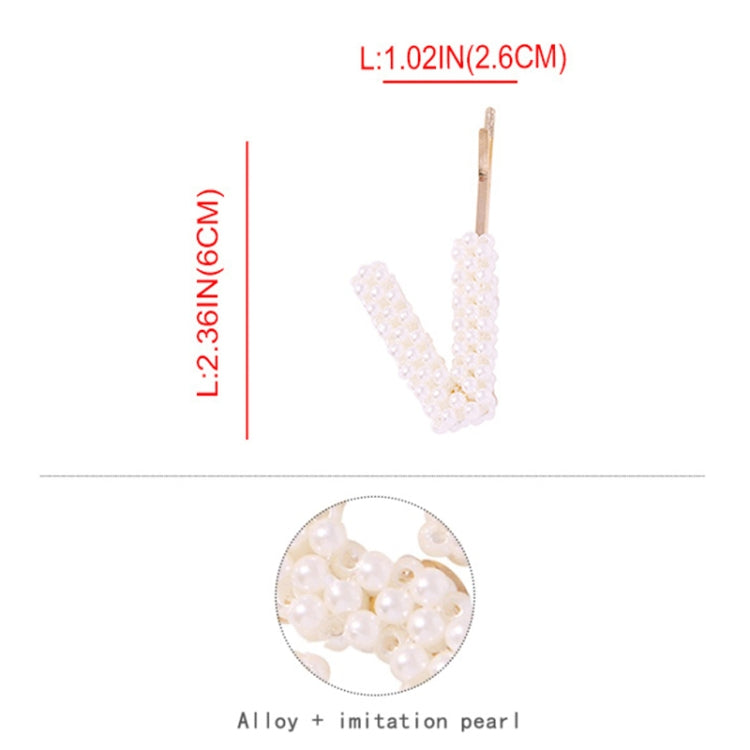 3 PCS Minimalist Style Pearl Letter Hairpin Girl Hairpin Side Clip Versatile Hair Accessory