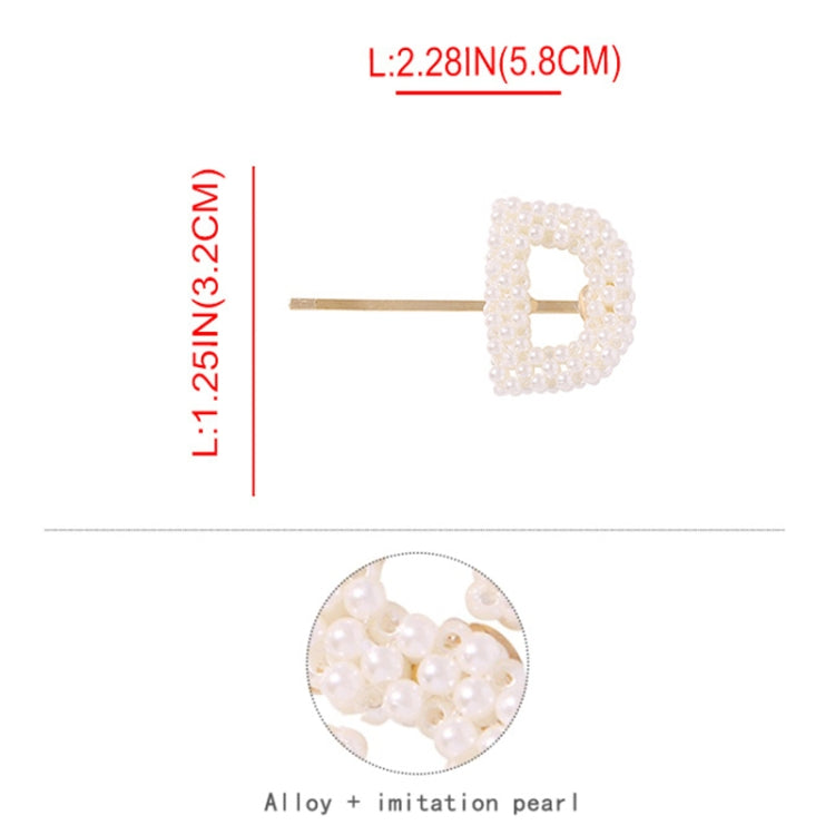 3 PCS Minimalist Style Pearl Letter Hairpin Girl Hairpin Side Clip Versatile Hair Accessory