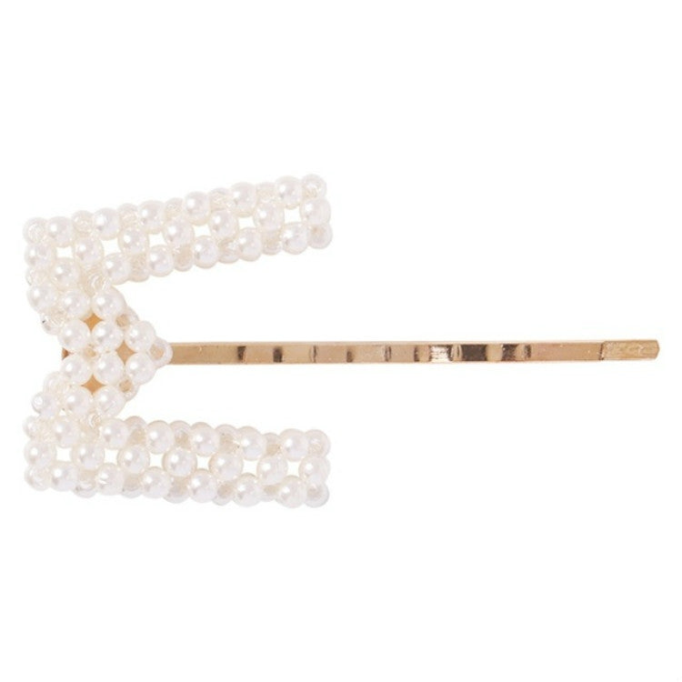 3 PCS Minimalist Style Pearl Letter Hairpin Girl Hairpin Side Clip Versatile Hair Accessory