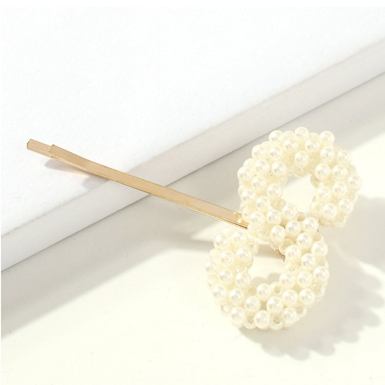 3 PCS Minimalist Style Pearl Letter Hairpin Girl Hairpin Side Clip Versatile Hair Accessory