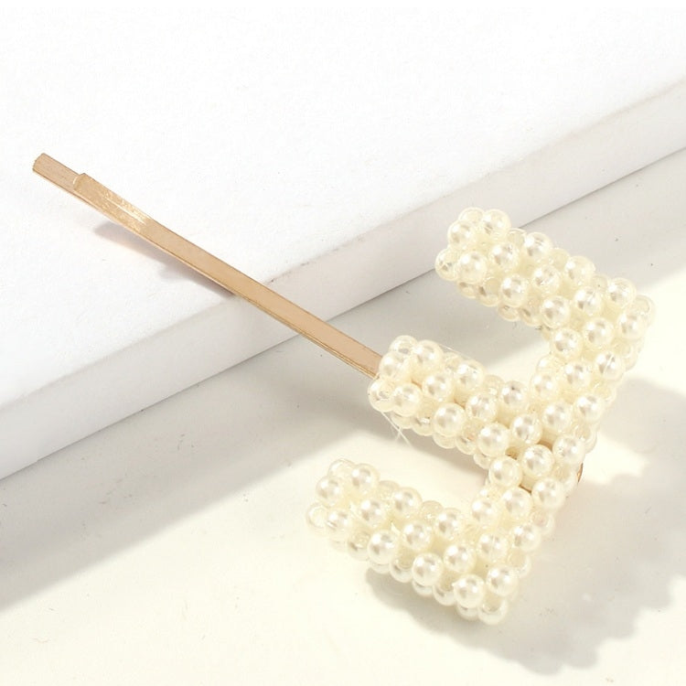 3 PCS Minimalist Style Pearl Letter Hairpin Girl Hairpin Side Clip Versatile Hair Accessory