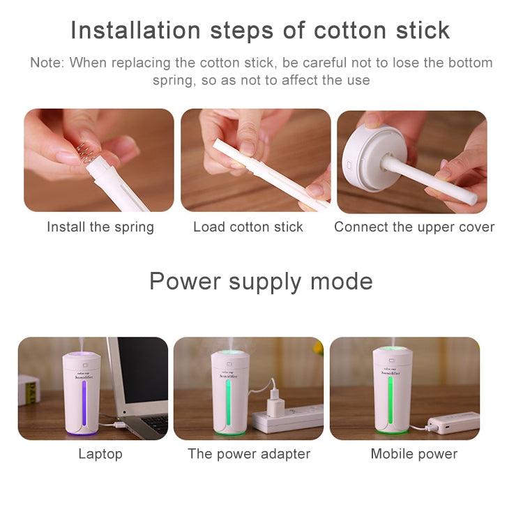 Household USB Mini Mute Colorful Cup Night Light Smart Timing Aromatherapy Humidifier