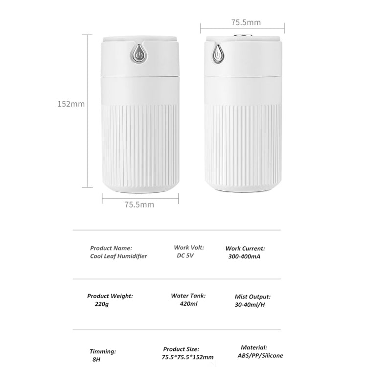 420ml Mute Air Humidifier USB Essential Oil Diffuser Aromatherapy Humidifier with LED Night Light