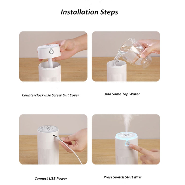 420ml Mute Air Humidifier USB Essential Oil Diffuser Aromatherapy Humidifier with LED Night Light