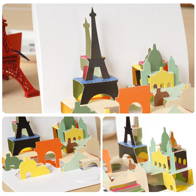 2 PCS Three-dimensional Holiday Cartoon Birthday Greetings Thanksgiving Card Children's Day Gift Card with Envelope Random Color Delivery