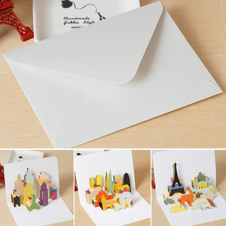 2 PCS Three-dimensional Holiday Cartoon Birthday Greetings Thanksgiving Card Children's Day Gift Card with Envelope Random Color Delivery
