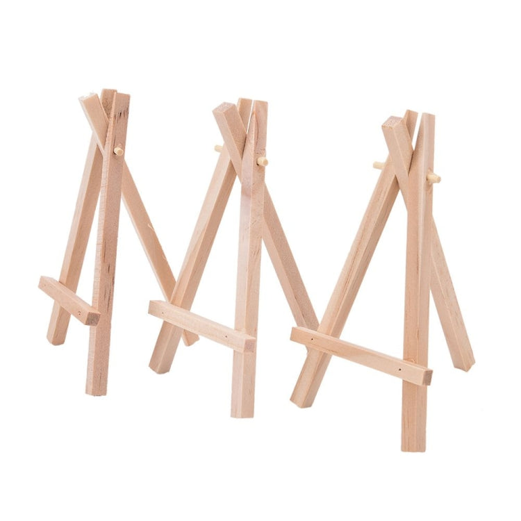 2 PCS Creative Trinkets Wooden Mini Triangle Bracket Original Pine Small Easel Ornaments, Size:S: 12.5Ã—7cm