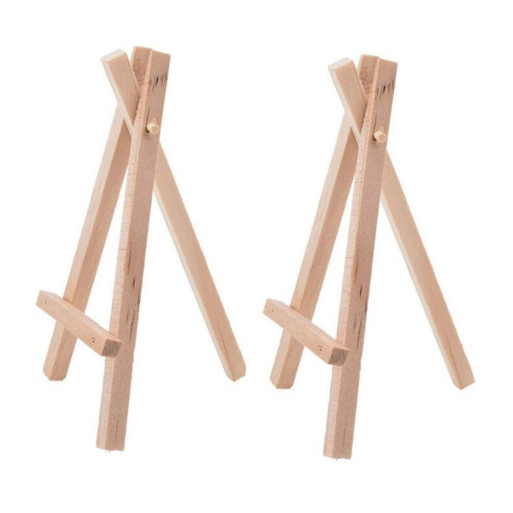 2 PCS Creative Trinkets Wooden Mini Triangle Bracket Original Pine Small Easel Ornaments, Size:L: 15Ã—8cm
