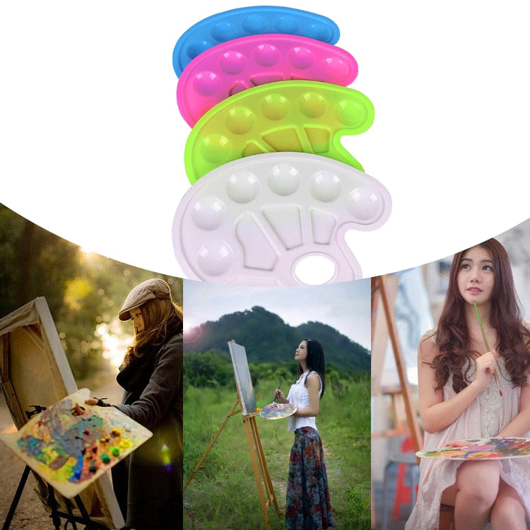 2 PCS Children DIY Paint Plastic Palette Graffiti Art Supplies TSP-64(White)