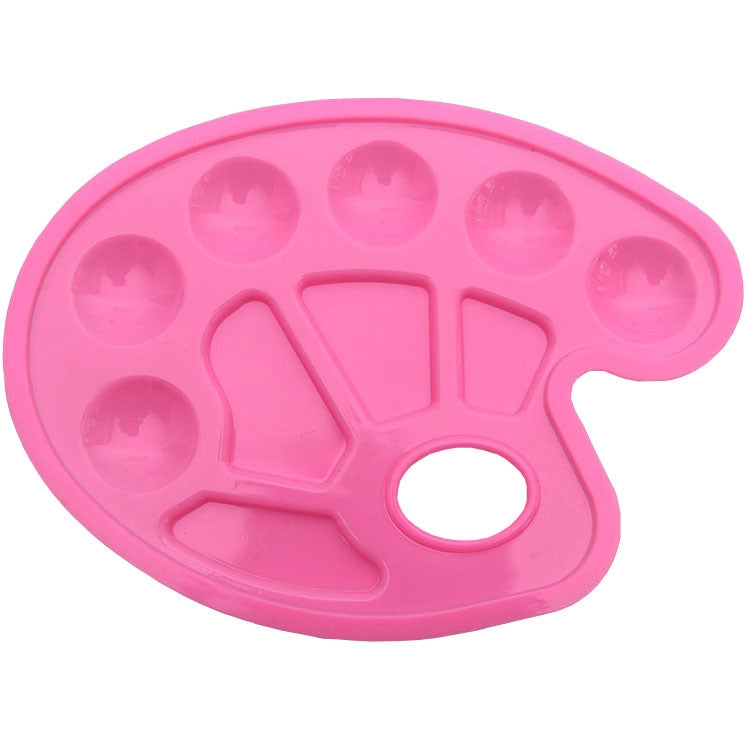 2 PCS Children DIY Paint Plastic Palette Graffiti Art Supplies TSP-64(Pink)