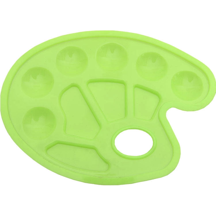 2 PCS Children DIY Paint Plastic Palette Graffiti Art Supplies TSP-64(Green)