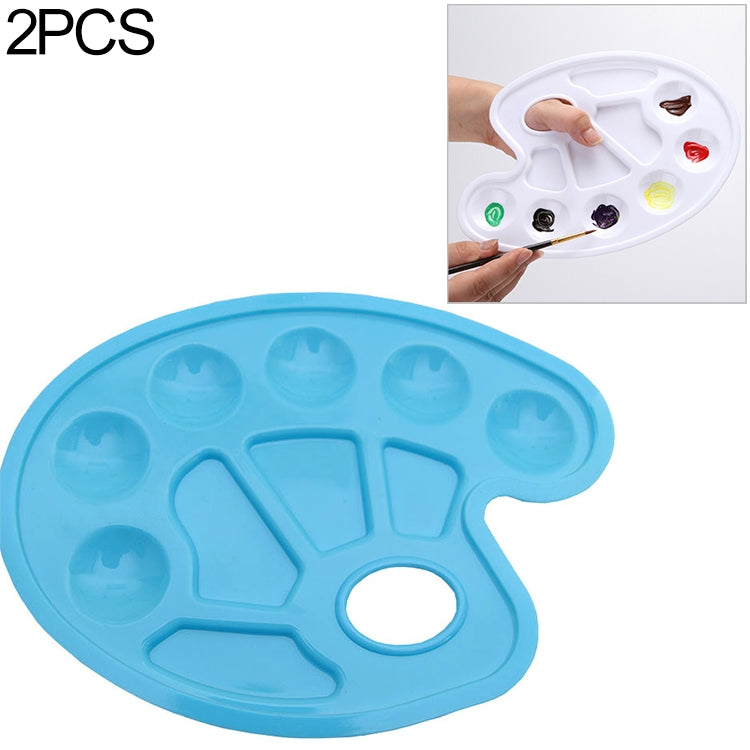 2 PCS Children DIY Paint Plastic Palette Graffiti Art Supplies TSP-64(Blue)