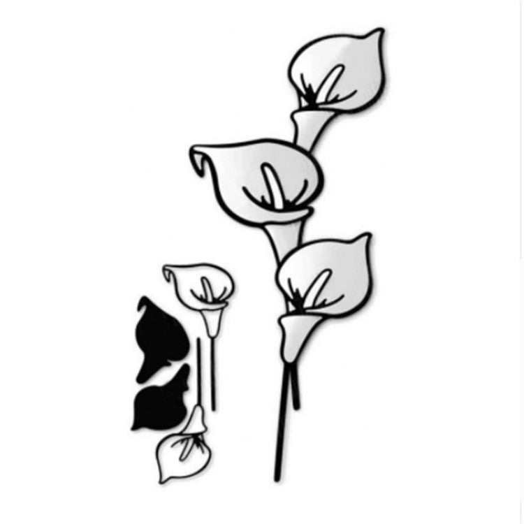 2 PCS Tulip Etching Die DIY Clip Book Album Greeting Card Making Mould, Style:Flowers