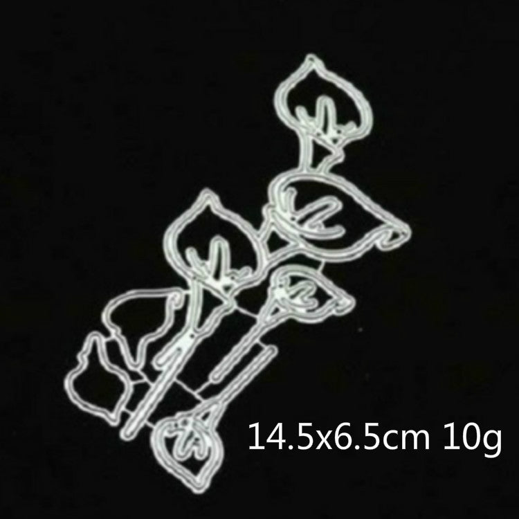 2 PCS Tulip Etching Die DIY Clip Book Album Greeting Card Making Mould, Style:Flowers