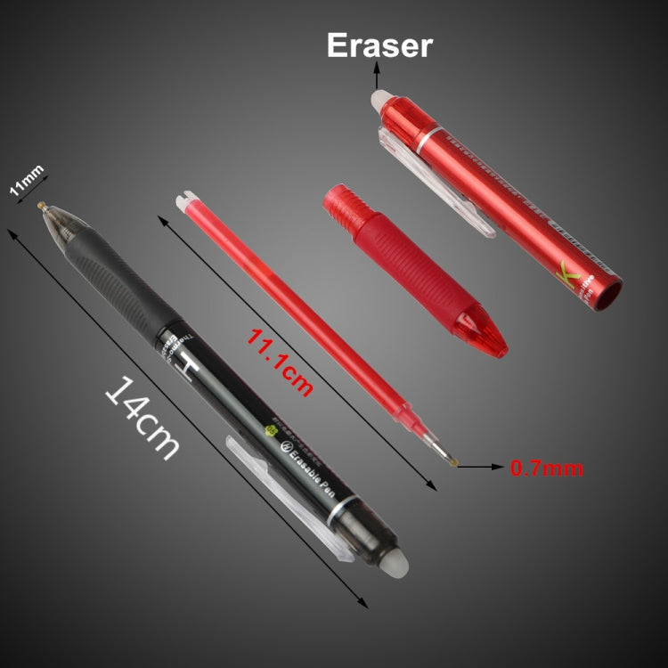 Press Type Gel Pen Needle Head Temperature Control Erasable Pen, Written:Imitation Pin Type 0.7