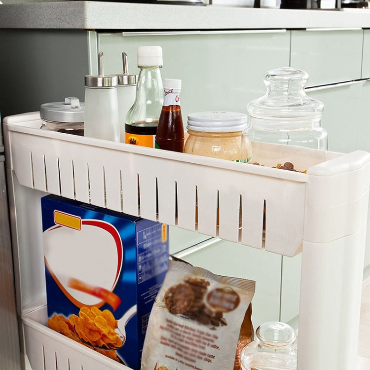 4 Layers Gap Storage Rack Organizing Storage Rack Roller Movable Kitchen Bathroom Shelf