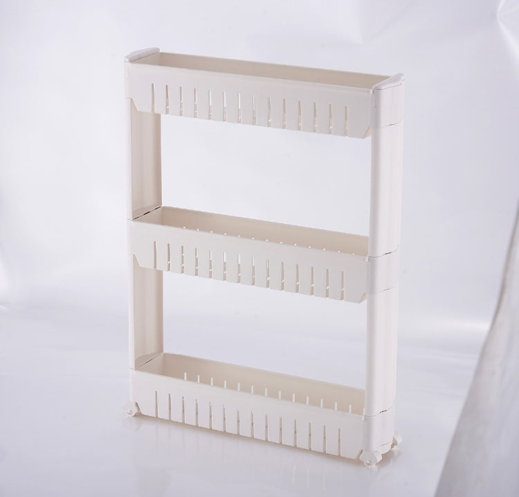 4 Layers Gap Storage Rack Organizing Storage Rack Roller Movable Kitchen Bathroom Shelf