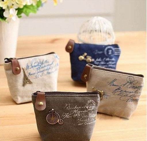 4 PCS Vintage Mini Coin Purse Pouch Bag Holders Gift Wallets Classic Nostalgic Storage Bag