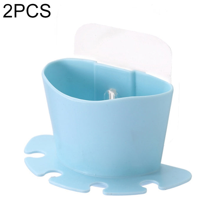 2 PCS Bathroom Multifunctional Plastic Powerful Suction Cup Rack Toothbrush Storage Rack Holder