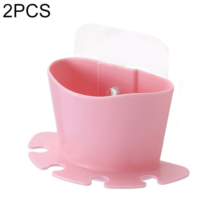 2 PCS Bathroom Multifunctional Plastic Powerful Suction Cup Rack Toothbrush Storage Rack Holder