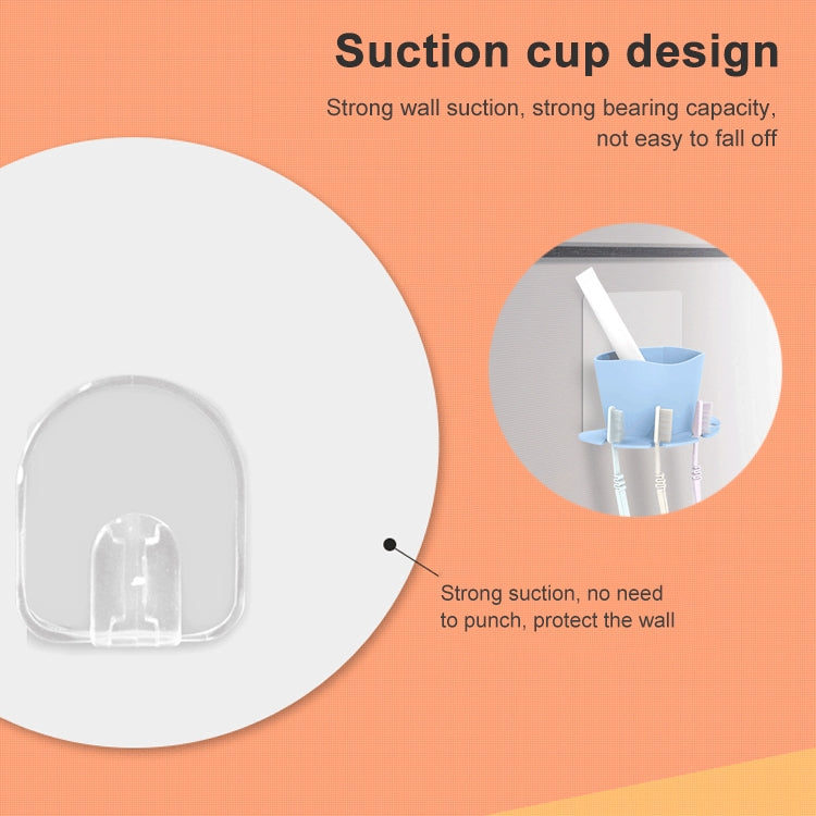 2 PCS Bathroom Multifunctional Plastic Powerful Suction Cup Rack Toothbrush Storage Rack Holder