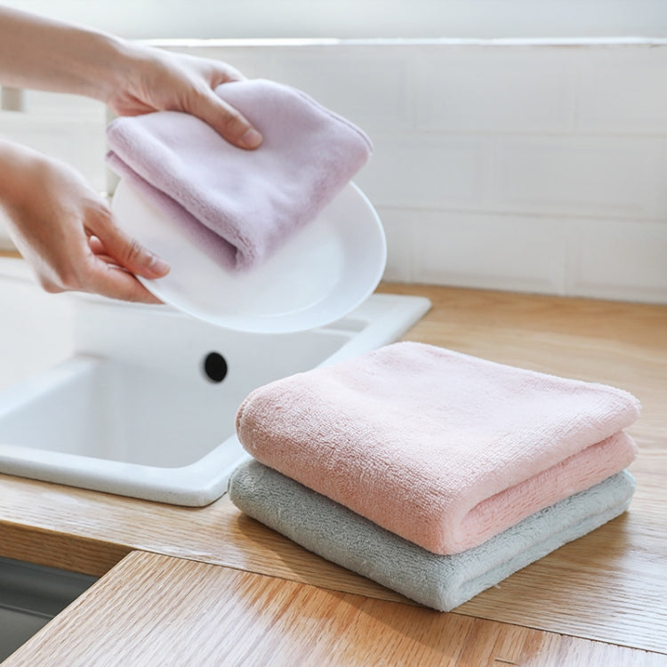 3 PCS/Set Home Microfiber Towels Kitchen Absorbent Thicker Cloth Wipe Table Kitchen Towel(Purple+pink+green)