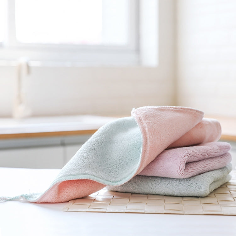 3 PCS/Set Home Microfiber Towels Kitchen Absorbent Thicker Cloth Wipe Table Kitchen Towel(Purple+pink+green)