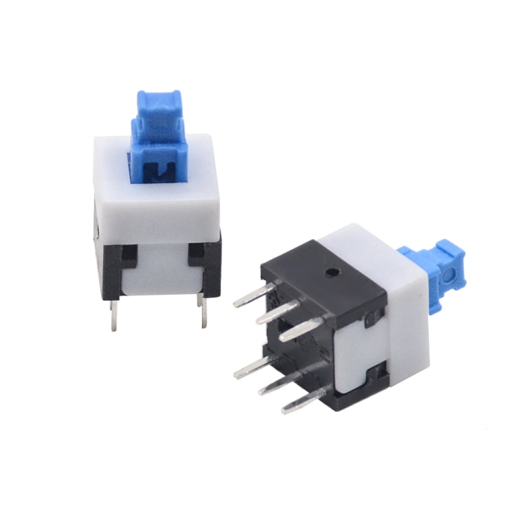 10 PCS Blue White Black Key Switch Self-locking Switch, Specification:8x8mm