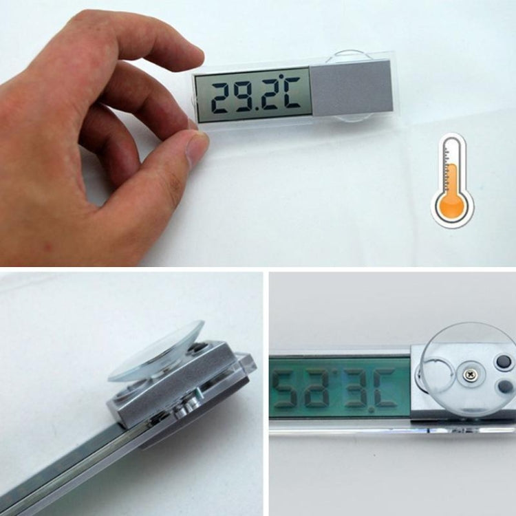 Sucker Type Car Electronic Digital Display Transparent Thermometer