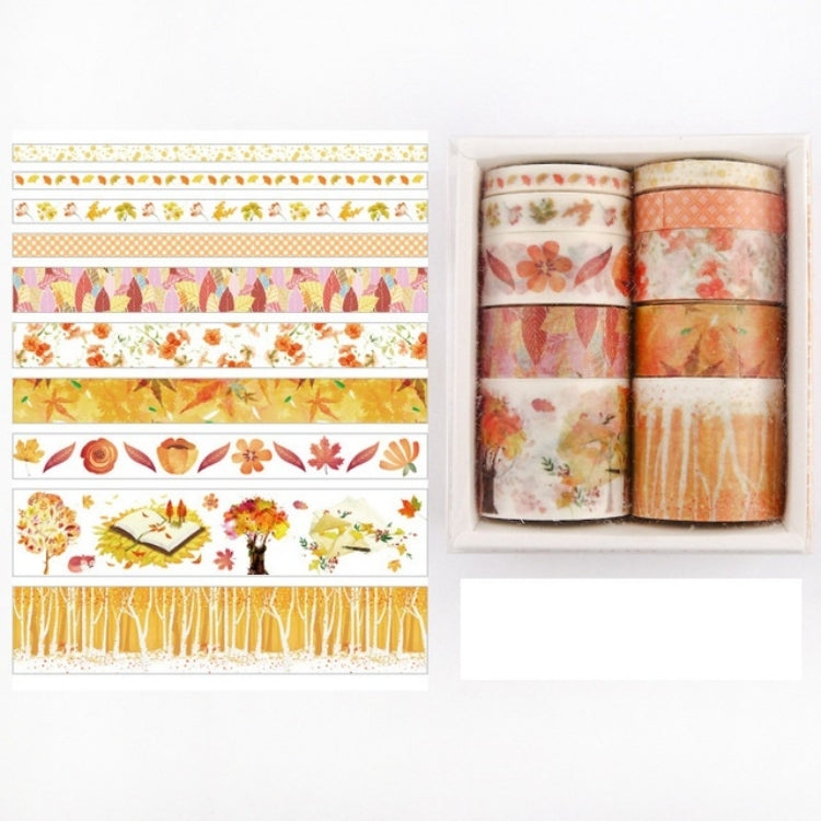 10 PCS/Box Fantasy Ocean Beautiful Plants Leaves Paper Tape DIY Decoration for Handbook Masking Tape Adhesive Tape