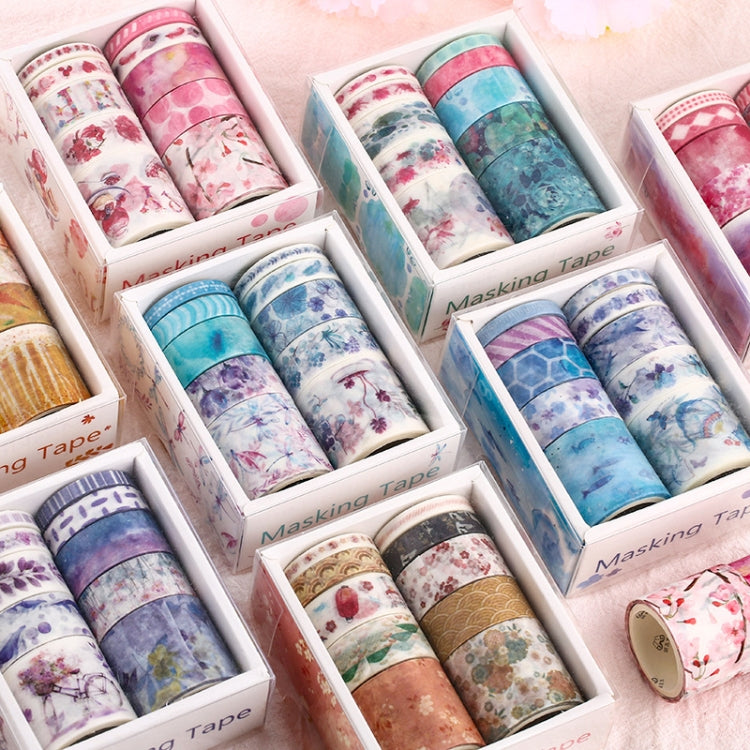 10 PCS/Box Fantasy Ocean Beautiful Plants Leaves Paper Tape DIY Decoration for Handbook Masking Tape Adhesive Tape